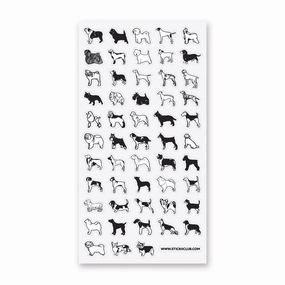 rugged B&W Dog Sticker Sheet