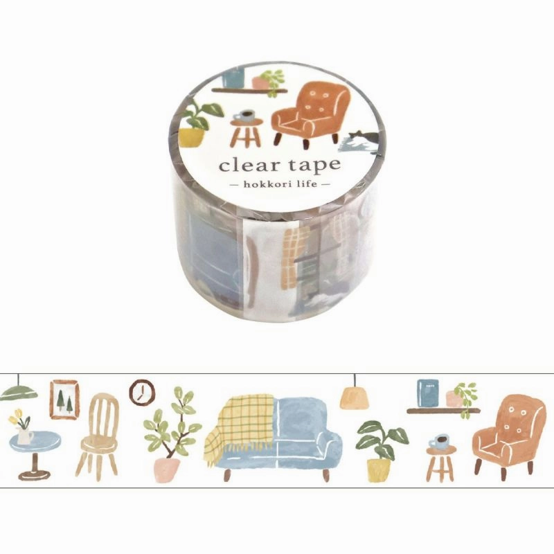 Hokkori Life Clear Tape - Home Sweet Home rubber bronze