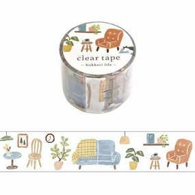 Hokkori Life Clear Tape - Home Sweet Home rubber bronze