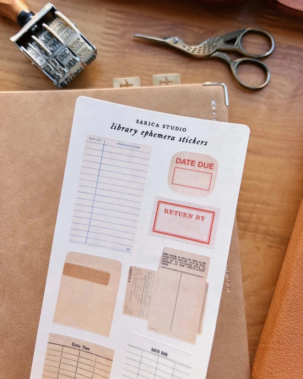 Sarica Studio Library Ephemera Stickers flexible flat