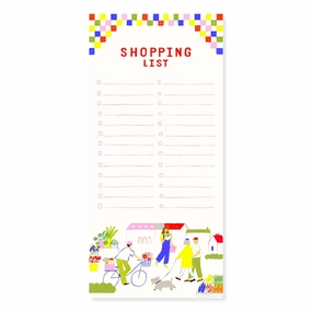 muted round Saturday Morning Shopping List 4" X 8.5" Magnetic Notepad