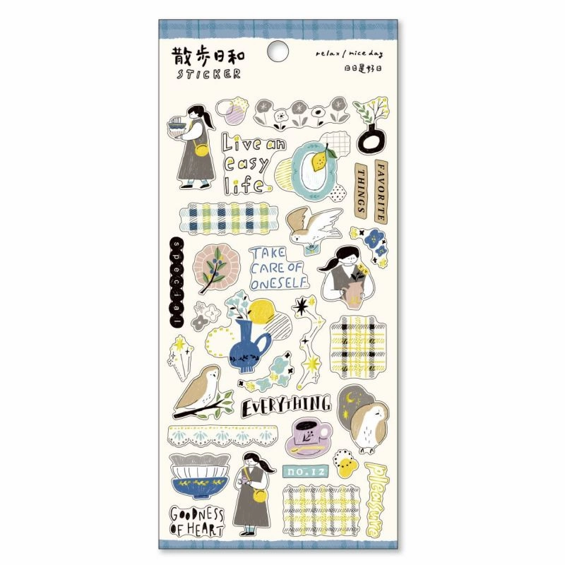 Walking Day Sticker Sheet - Going To The Pottery Shop compact