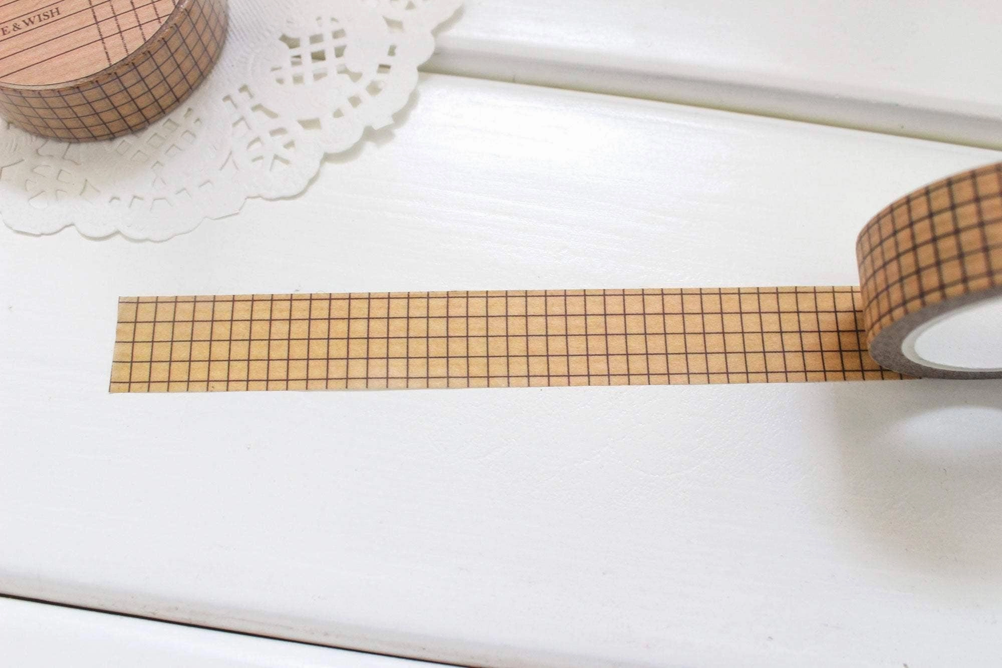 steel Walnut Grid Washi Tape