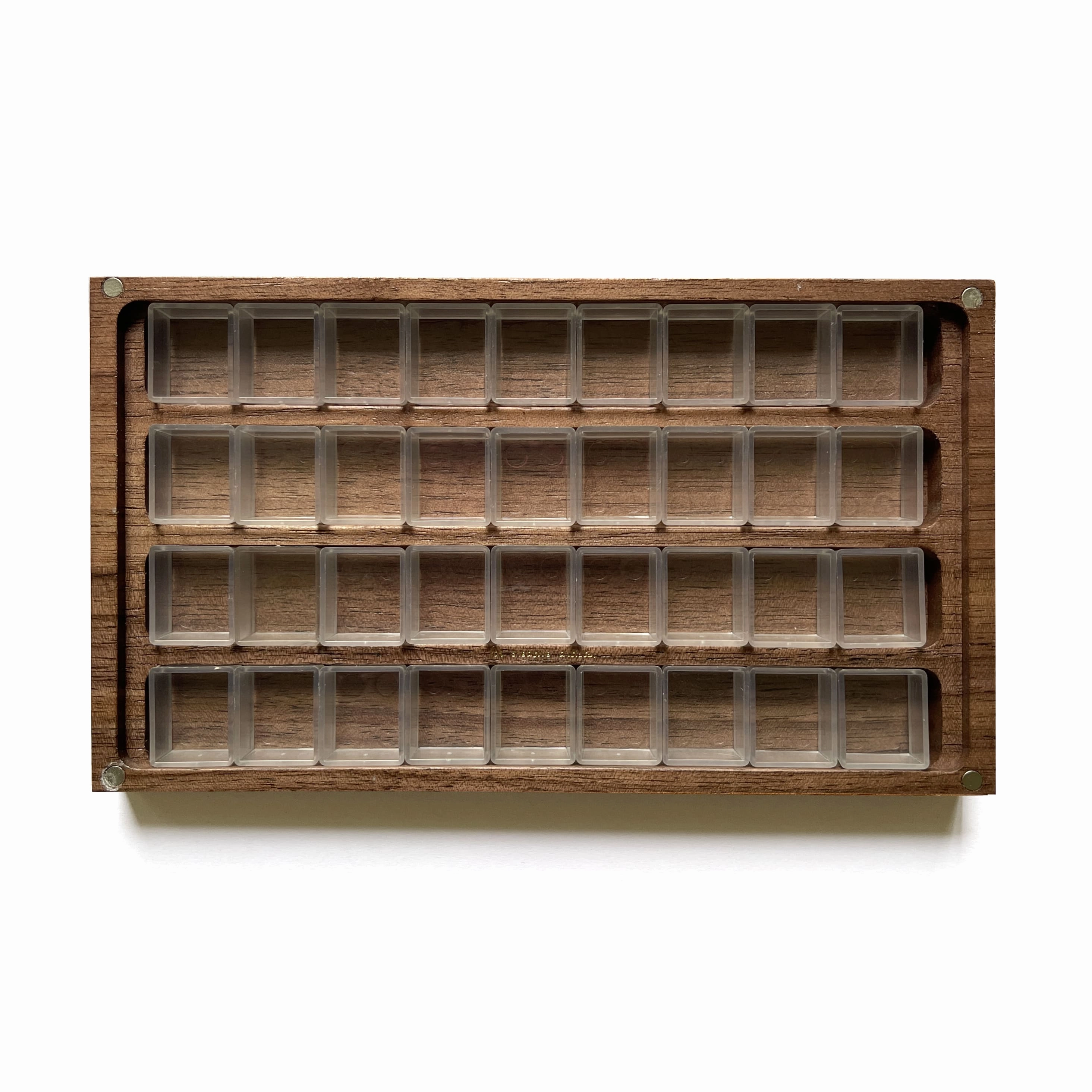 nonslip rugged Walnut Wood Chocolate Bar Empty Watercolor Wooden Box Palette Case - Big