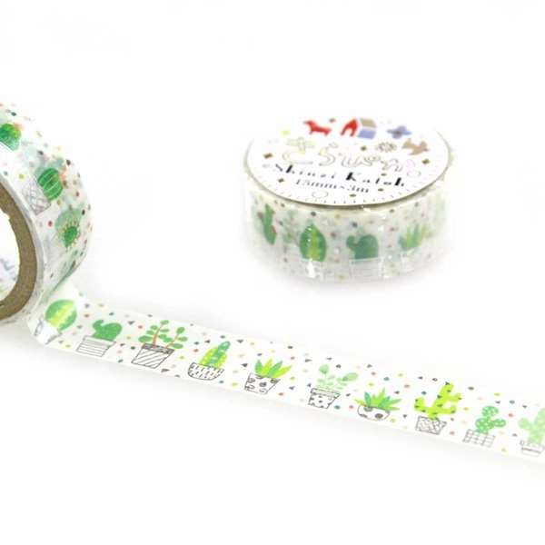 square retractable Cactus Washi Tape Shinzi Katoh Design