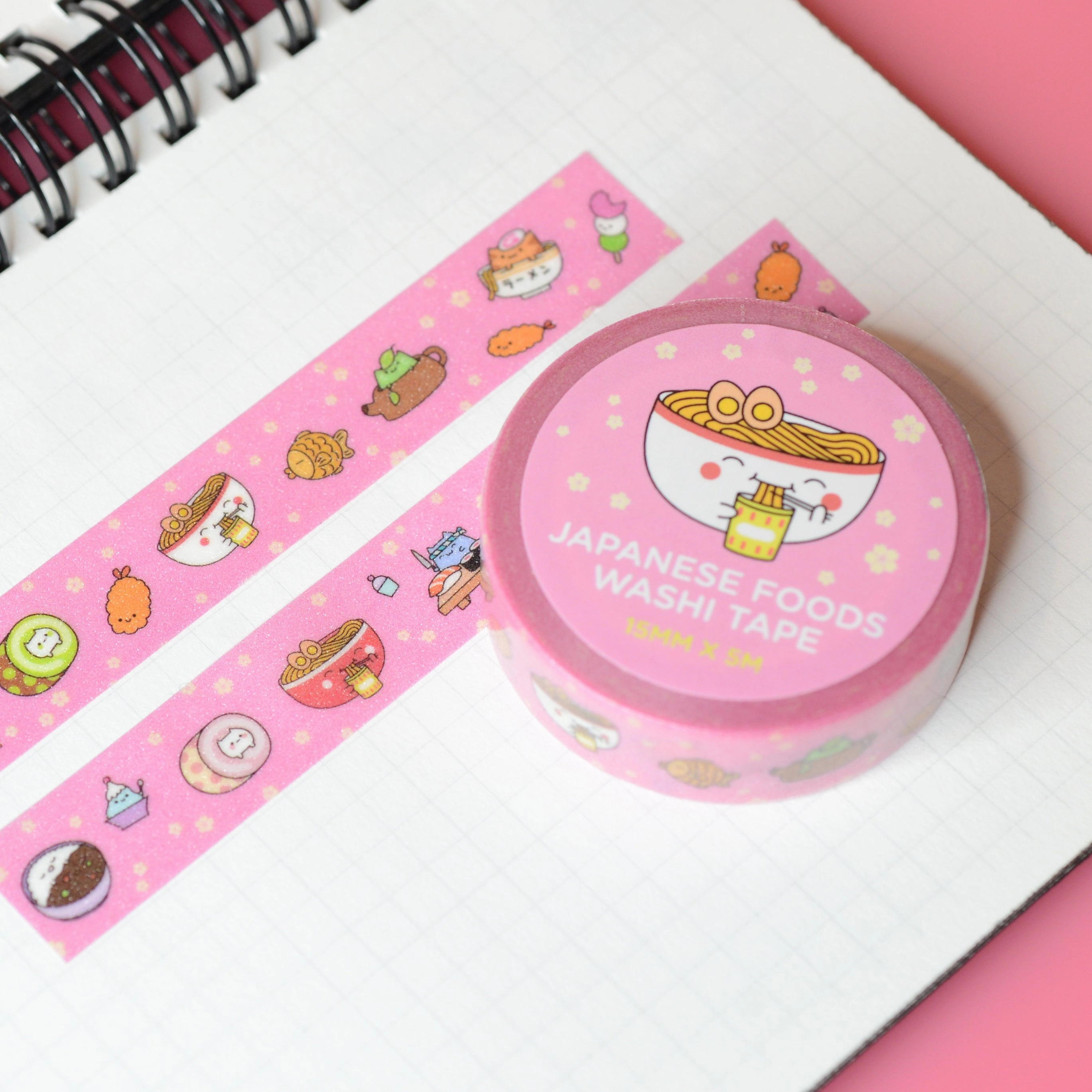 Japanese Foods Glitter Washi Tape locking