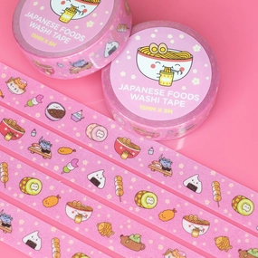 large Japanese Foods Glitter Washi Tape