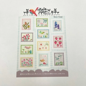 wooden handy Kate Mason Sticker Sheet - Nature Stamps