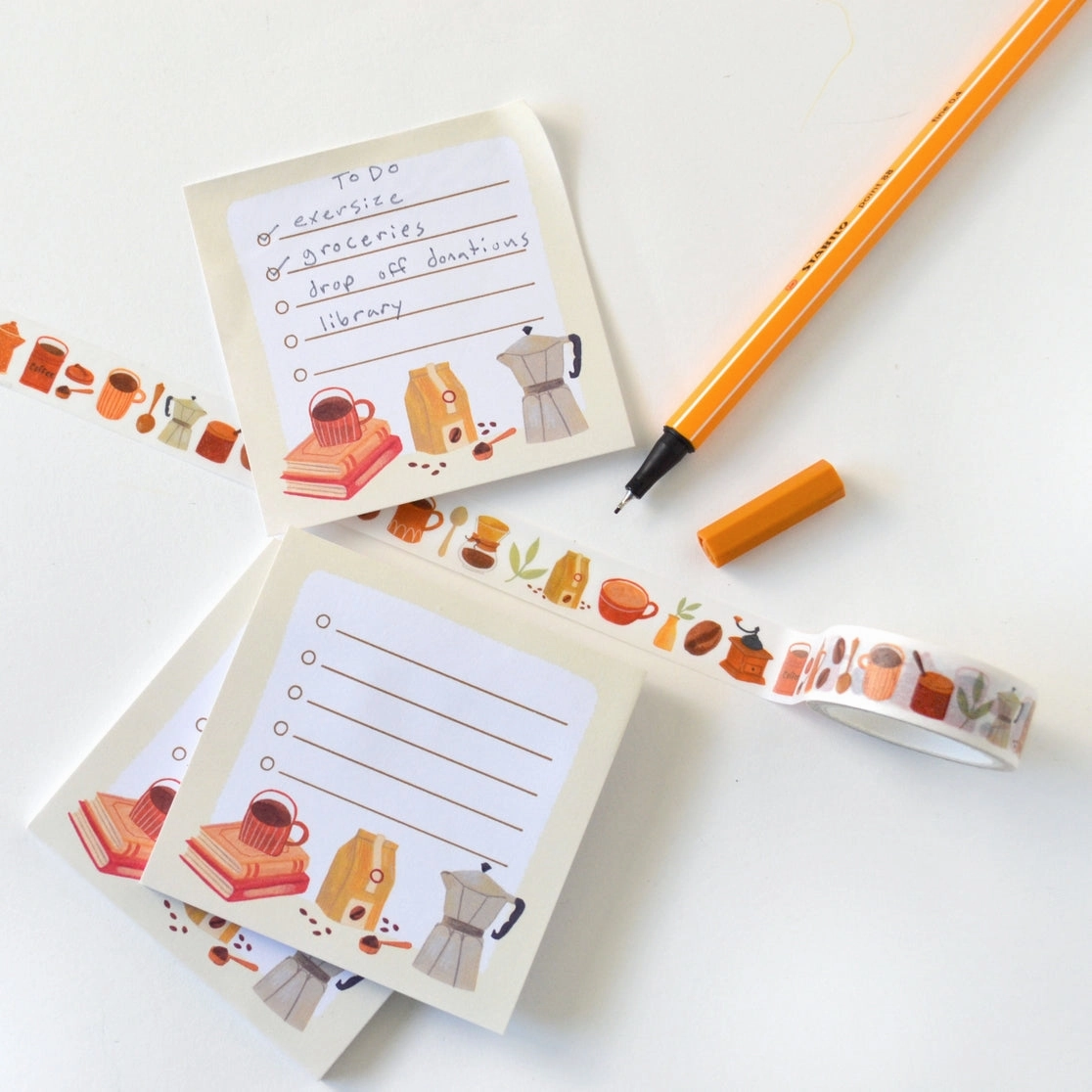 Little List Coffee Sticky Notes metallic
