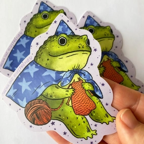 metal Marika Paz Vinyl Sticker - Frog Wizard