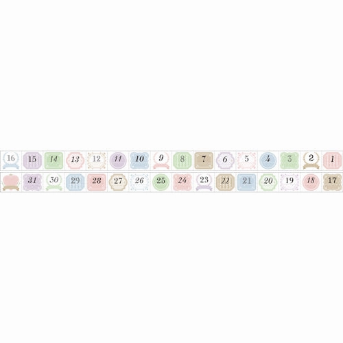 Maste Perforated Washi Tape For Diary Simple Date colorful