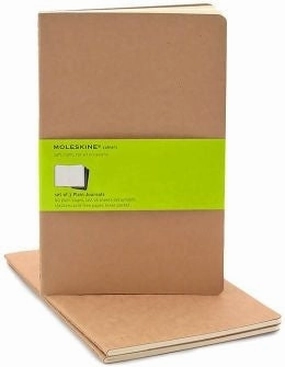 classic Moleskine Cahiers Plain Notebook Set- Kraft Large