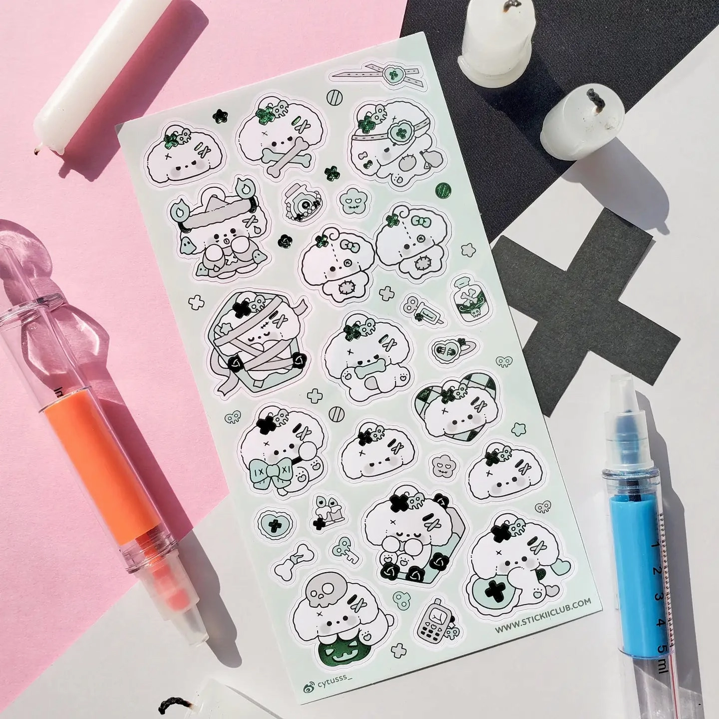 latest collectible Stickii Little Zombie Pup Sticker Sheet
