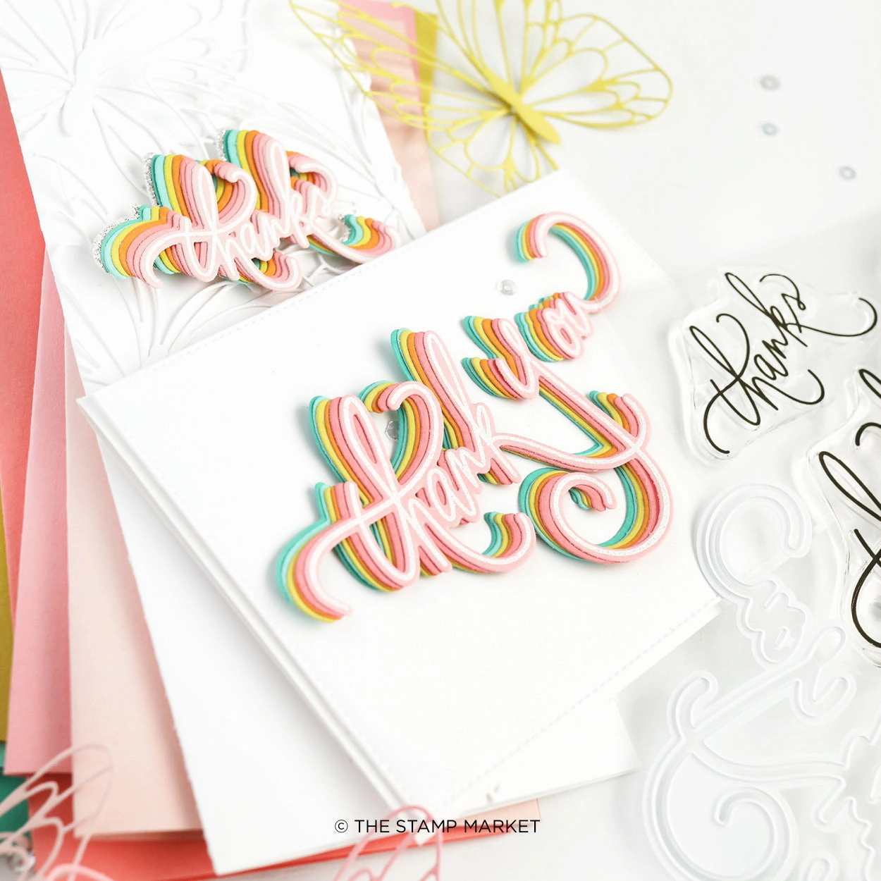 recycled Super Scripty Thank You Stamp