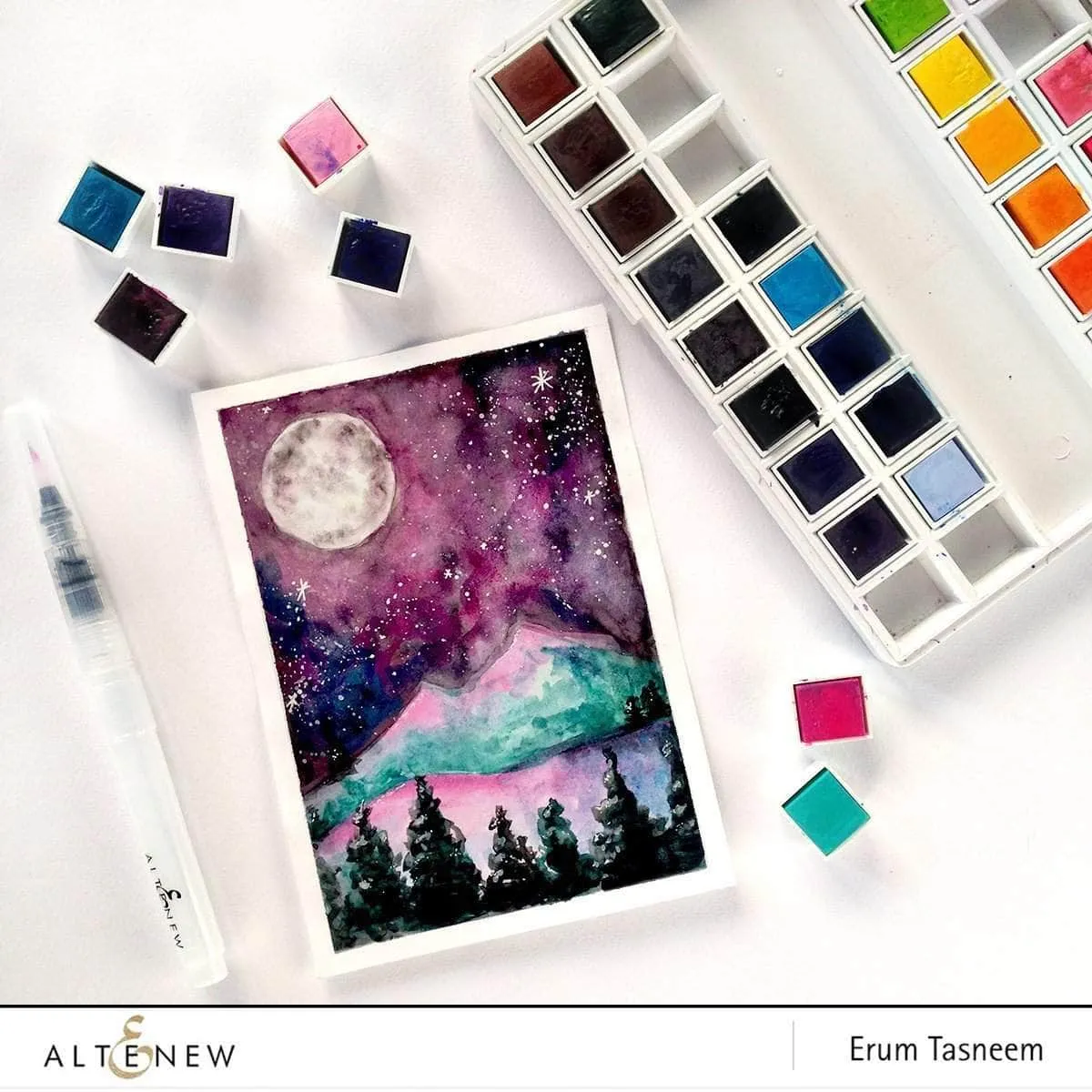 locking solid Watercolor Brushes Bundle