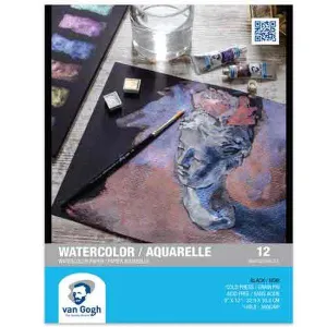 leather stackable Watercolor Paper Pad - 9"X12" - Black