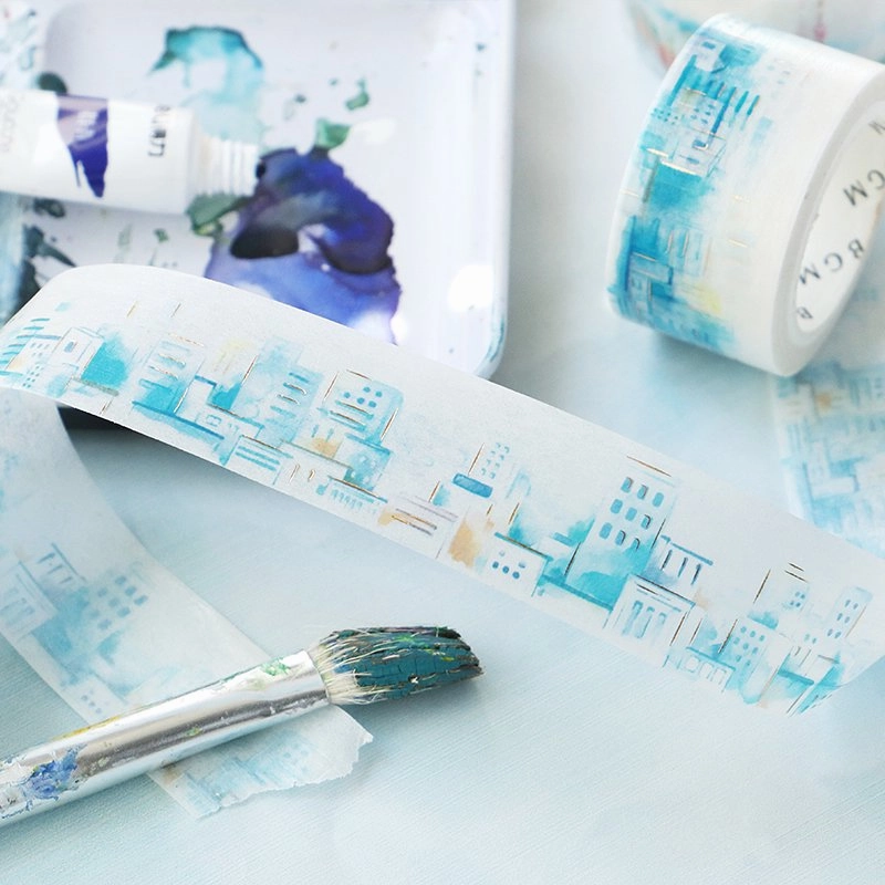 Watercolor City Washi Tape Foil Bgm bestselling