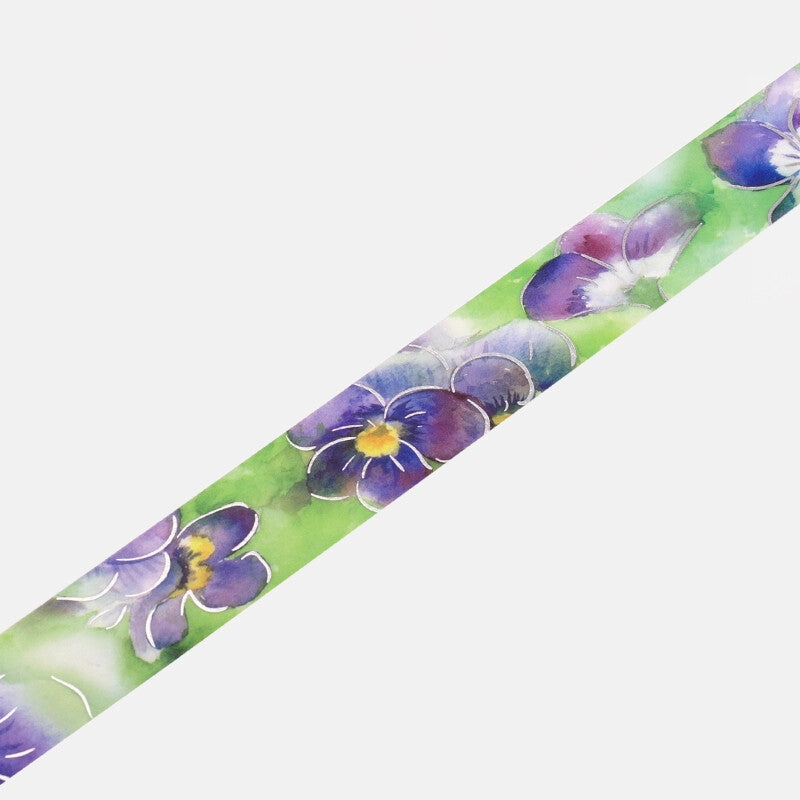 flexible Watercolor Flower Violet Washi Tape Bgm