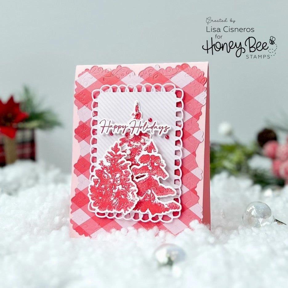 fiber bamboo Watercolor Pines - 5X6 Stamp Set