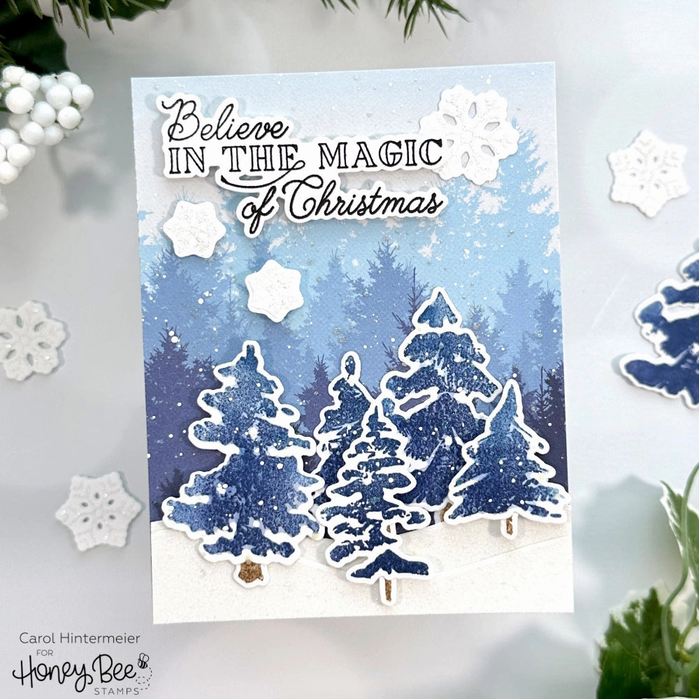 Watercolor Pines - 5X6 Stamp Set handy round
