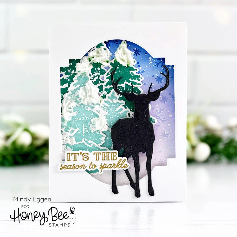stackable Watercolor Pines - 5X6 Stamp Set