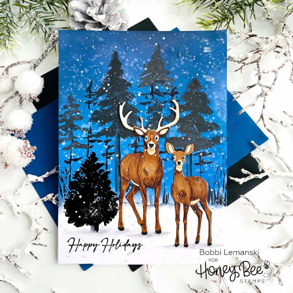 Watercolor Pines - 5X6 Stamp Set multipack finest