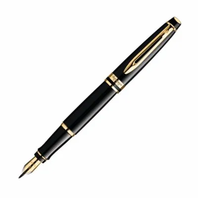 Waterman Expert Black Lacquer & Gold Fountain Pen biodegradable limited