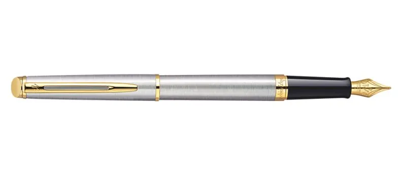 Waterman Hemisphere Stainless Steel & Gold Fountain Pen recycled pack
