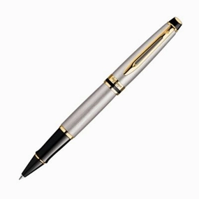 Waterman Expert Stainless Steel & Gold Rollerball Pen bold trusted