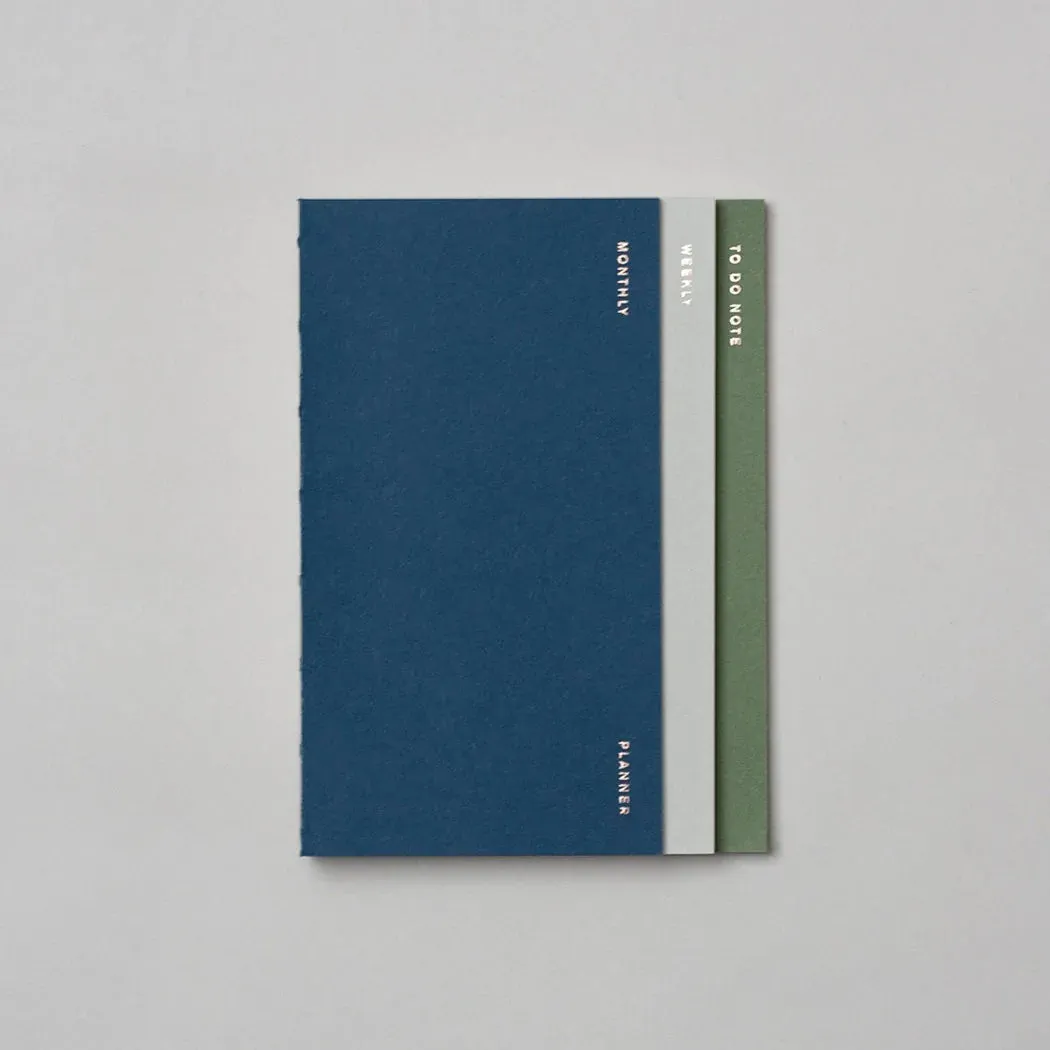 durable refined 3 In 1 Planner Petite A6 - Blue - Monthly/Weekly/To Do Note
