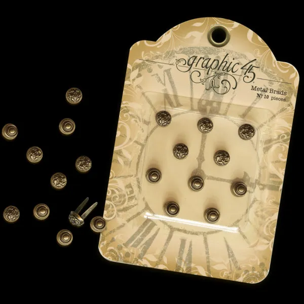 refined slim Graphic 45 - Stamped Metal Brads