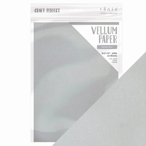 retractable soft Craft Perfect Vellum Paper - 8.5X11 5/Pkg - Pearled Silver