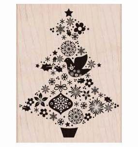 Fancy Tree Rubber Stamp muted