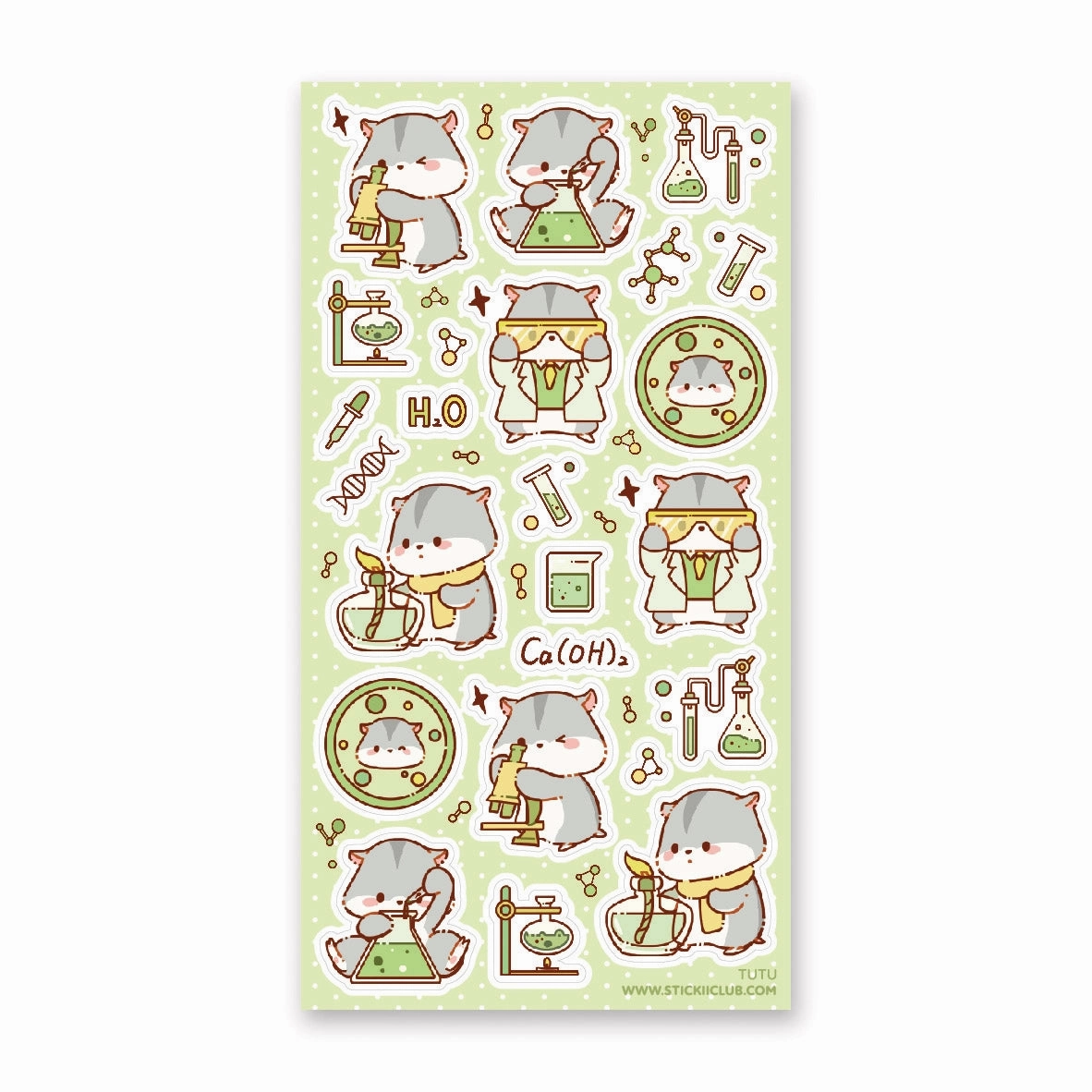 Hamster Chemists Sticker Sheet collectible collapsible