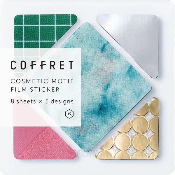 earthy King Jim Coffret Cosmetic Motif Film Stickers Square Forest Green
