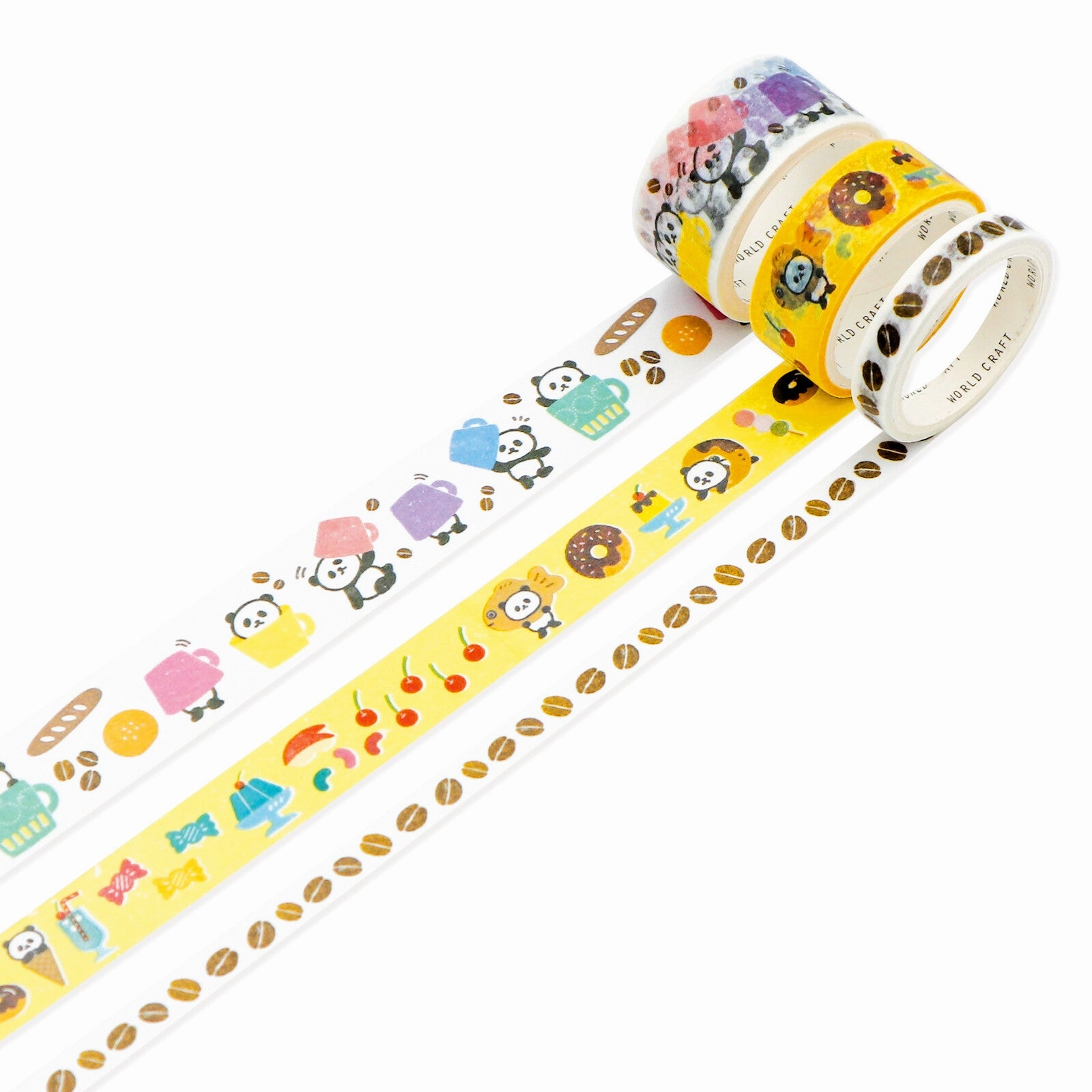 Panda Cafe Washi Tapes Set Of 3 durable handy