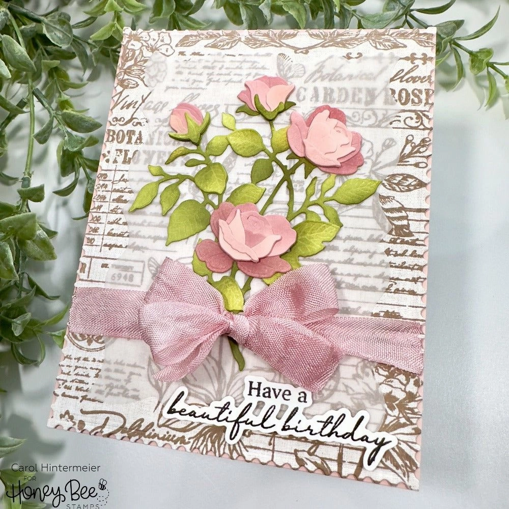gift Vintage Flora - 5X6 Rubber Cling Background Stamp