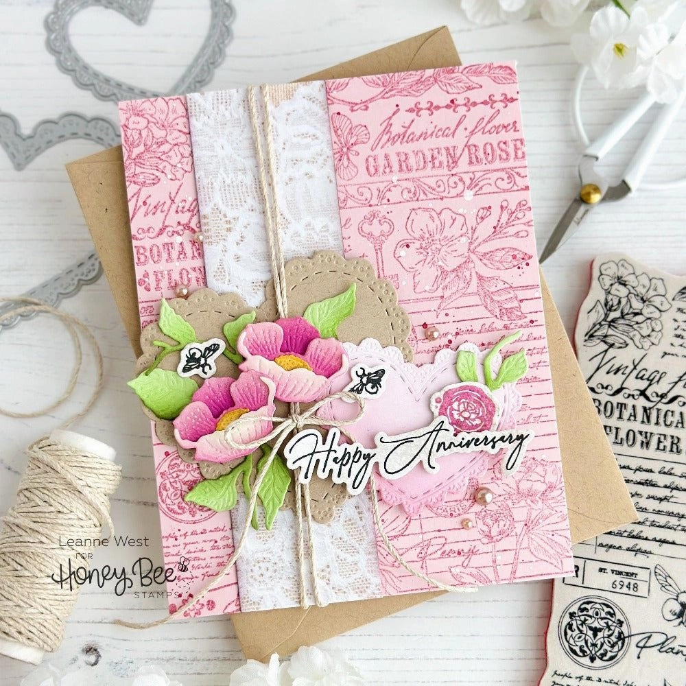 classic Vintage Flora - 5X6 Rubber Cling Background Stamp