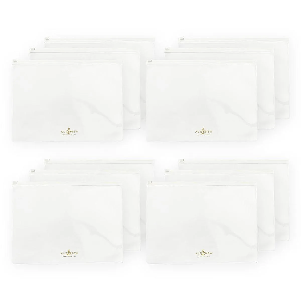 loose White Zip 'N' Keep Pouches Bundle (12 Pcs)