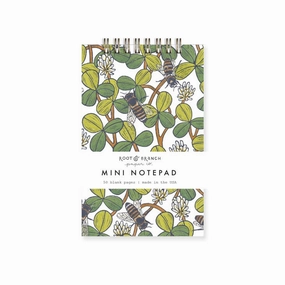 short classic White Clover Mini Spiral Notepad