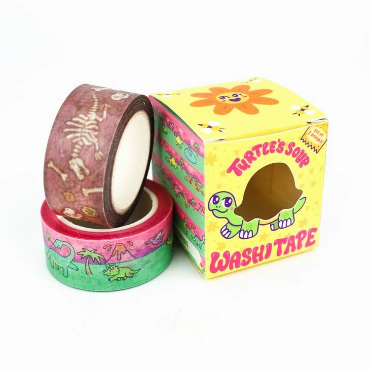 Dinosaur Pack Japanese Washi Tape Set Of 2 foldable rubber