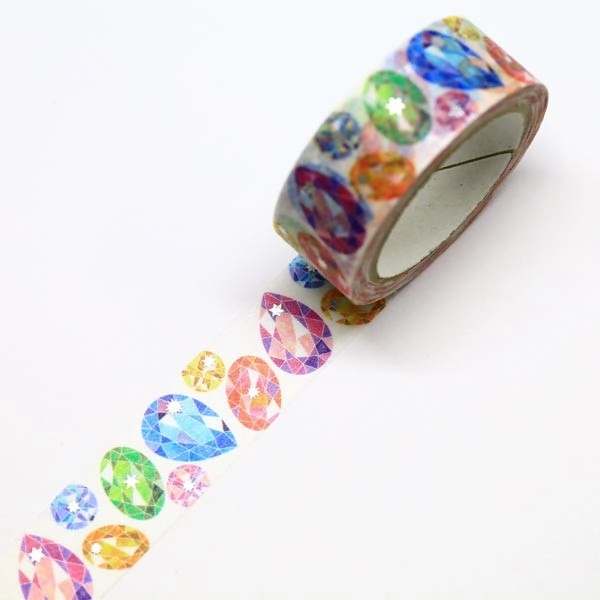 biodegradable mini Drop Jewelry Gem Washi Tape Saien