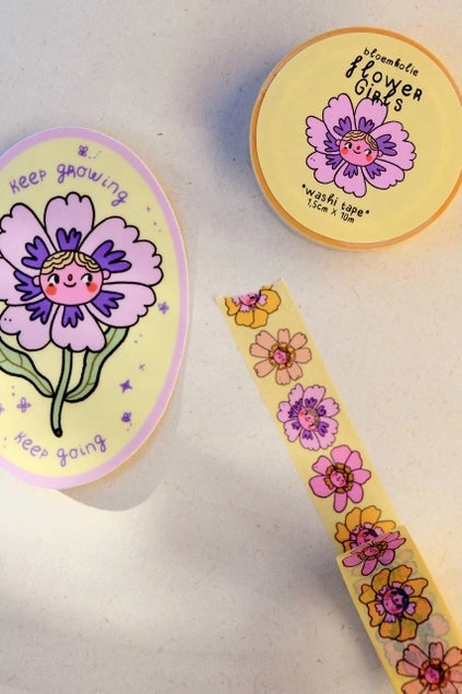 classic Flower Girls Washi Tape