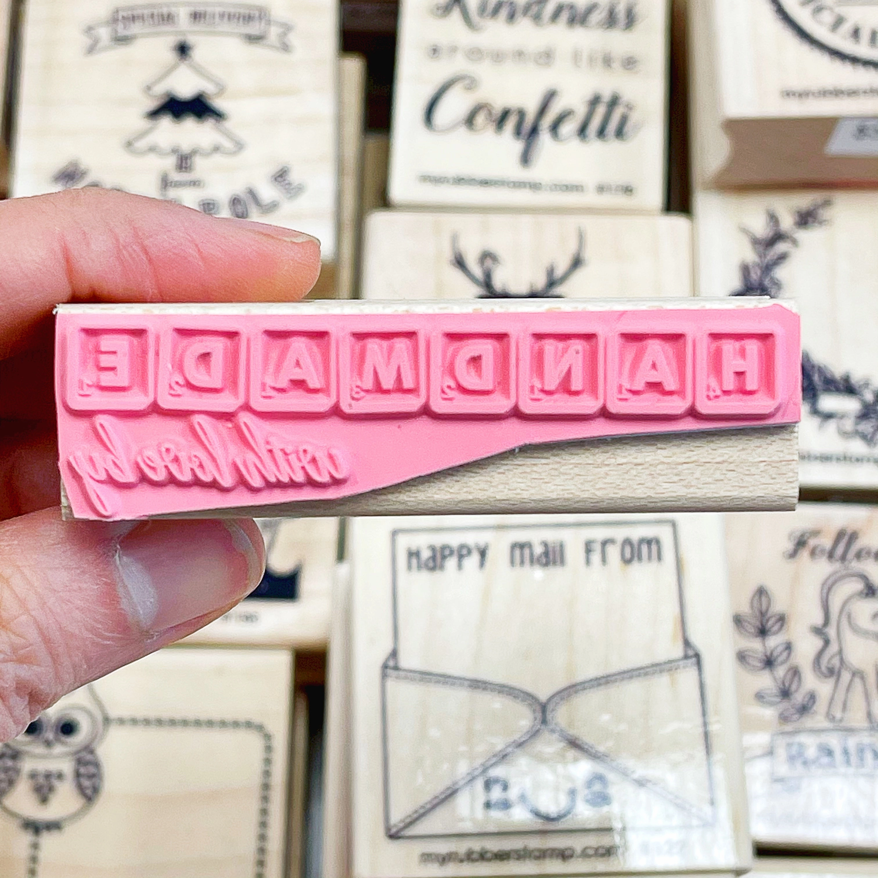 economical Handmade With Love By Scrabble Rubber Stamp