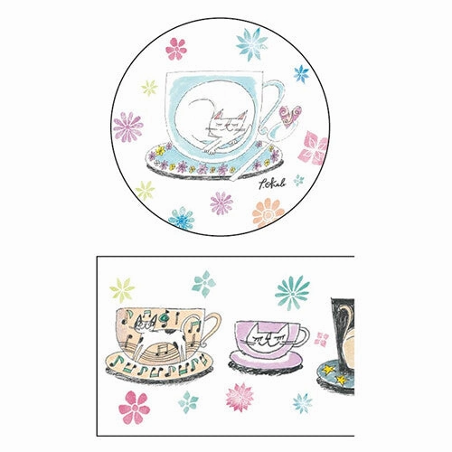 pack wrapped Kitty Cat In Tea Cup Washi Tape Nyankodou