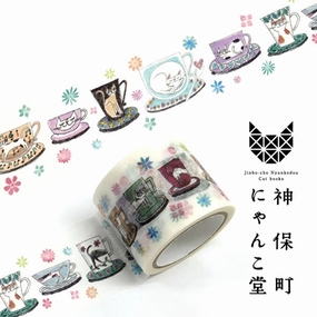 Kitty Cat In Tea Cup Washi Tape Nyankodou elegant luxury
