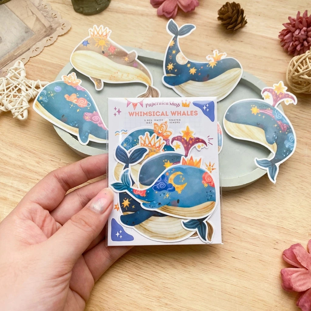 bright Paperaicashop Whimsical Whales Sticker Pack