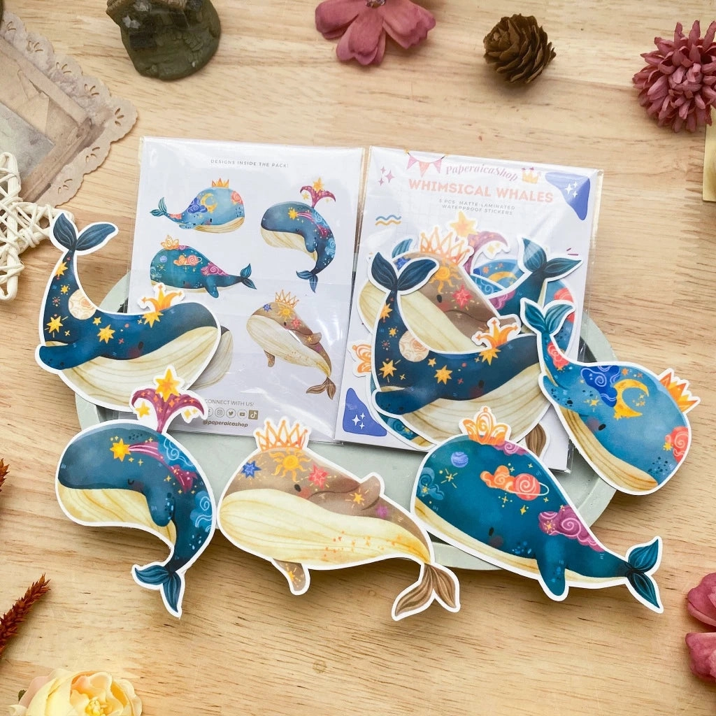 Paperaicashop Whimsical Whales Sticker Pack top