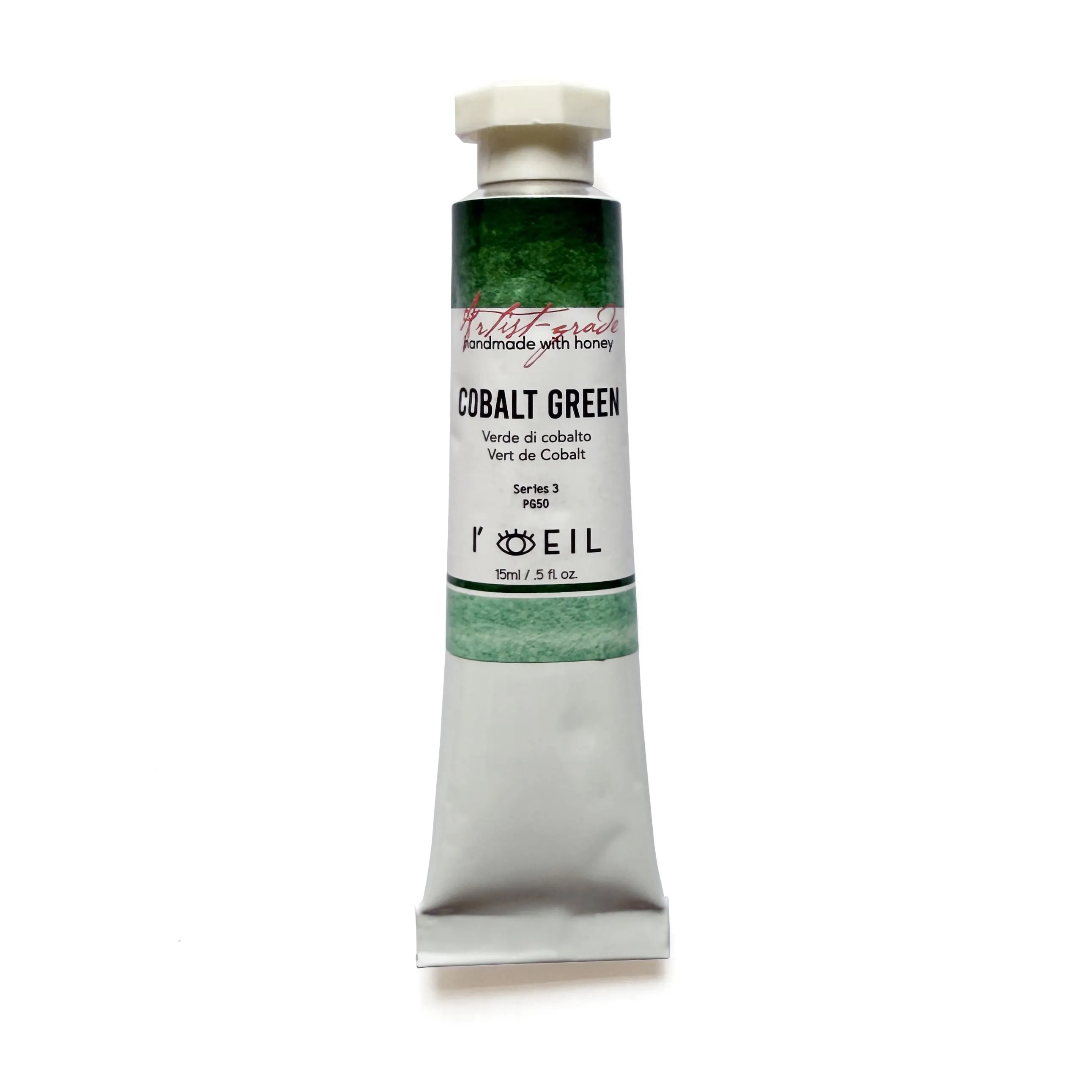 Cobalt Green Pg50 - Artist Grade Handmade Honey Based Watercolor Tube 15Ml matte