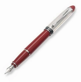 Aurora Ipsilon Sterling Silver Red Fountain Pen wrapped